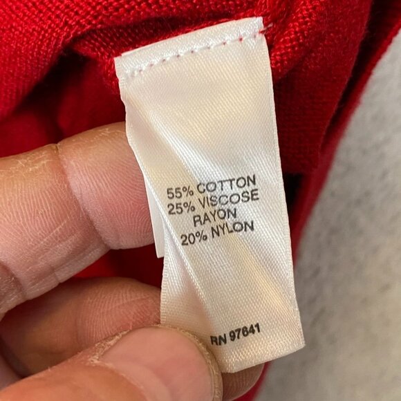 J.Jill Woman's Knit Tunic Sweater Small Red Long-Sleeve Cotton Blend Made In Chi - Picture 6 of 10